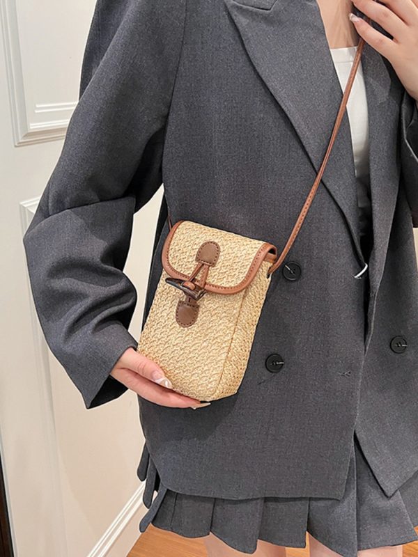 Bohemian Woven Straw Beach Bag for Women, 2025 Vacation Crossbody Shoulder Tote for Seaside Style