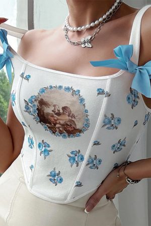 Casual Day Outfits, Easy Trendy Outfits Angelcore Bow Straps Corset