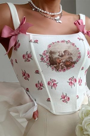Casual Day Outfits, Easy Trendy Outfits Angelcore Bow Straps Corset