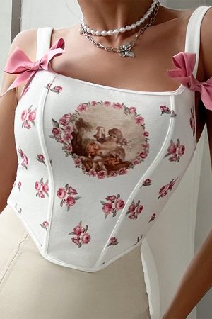 Casual Day Outfits, Easy Trendy Outfits Angelcore Bow Straps Corset