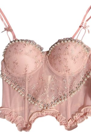 Casual Day Outfits, Easy Trendy Outfits Angelcore Sheer Lace Corset Top