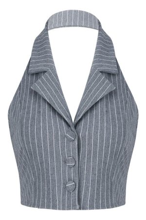 Casual Day Outfits, Easy Trendy Outfits Baby Lies Halter Tailored Vest
