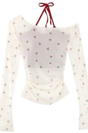 Casual Day Outfits, Easy Trendy Outfits Balletcore Aesthetic Bow Mesh Top