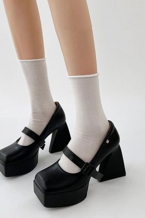 Casual Day Outfits, Easy Trendy Outfits Campus Queen Platform Mary Janes