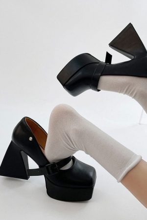 Casual Day Outfits, Easy Trendy Outfits Campus Queen Platform Mary Janes