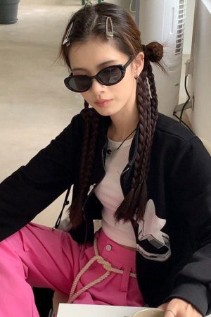 Casual Day Outfits, Easy Trendy Outfits Cyber Star Zip Up Top