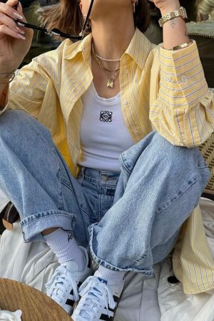 Casual Day Outfits, Easy Trendy Outfits Easy Days Striped Shirt