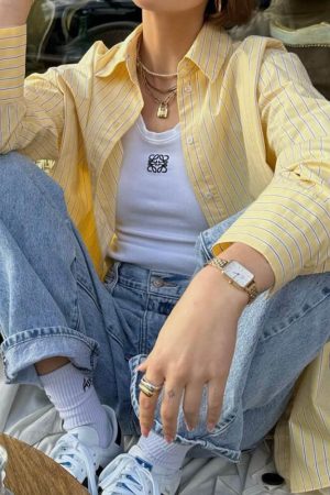 Casual Day Outfits, Easy Trendy Outfits Easy Days Striped Shirt