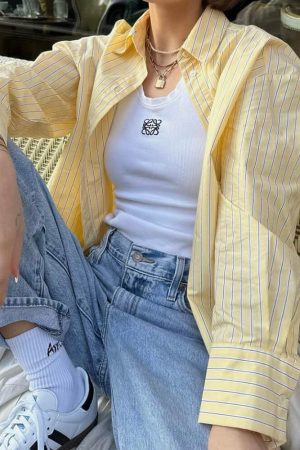 Casual Day Outfits, Easy Trendy Outfits Easy Days Striped Shirt