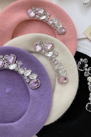 Casual Day Outfits, Easy Trendy Outfits French Girl Rhinestone Beret