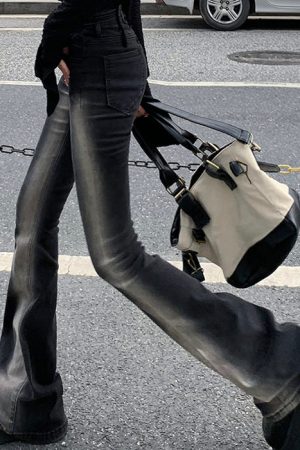 Casual Day Outfits, Easy Trendy Outfits Gradient Skinny Flare Jeans