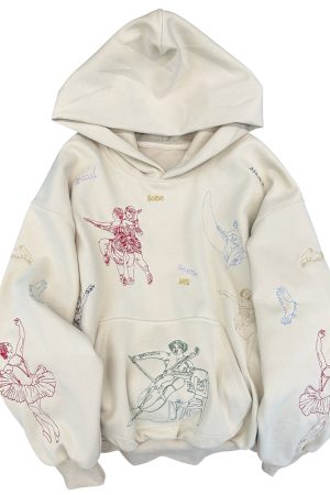 Casual Day Outfits, Easy Trendy Outfits Greek-Roman Art Embroidery Aesthetic Hoodie