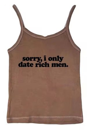 Casual Day Outfits, Easy Trendy Outfits I Date Only Rich Men Y2K Tank Top