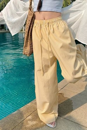 Casual Day Outfits, Easy Trendy Outfits Lazy Stripe Pants