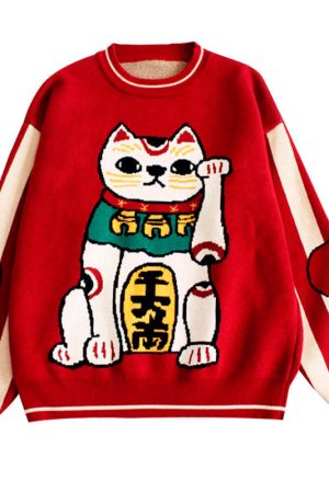 Casual Day Outfits, Easy Trendy Outfits Maneki Neko Sweater