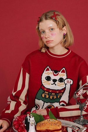 Casual Day Outfits, Easy Trendy Outfits Maneki Neko Sweater