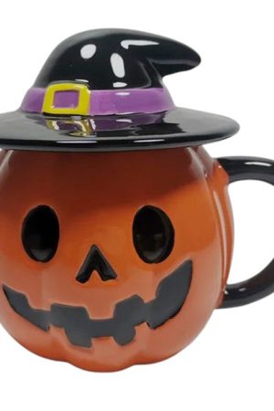 Casual Day Outfits, Easy Trendy Outfits Pumpkin in Witch Hat Ceramic Mug