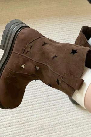 Casual Day Outfits, Easy Trendy Outfits Star Cut-Out Boots