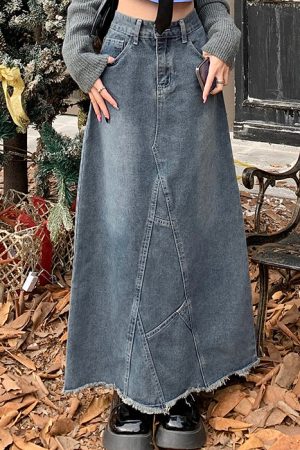Casual Day Outfits, Easy Trendy Outfits Teen Craft Denim Long Skirt