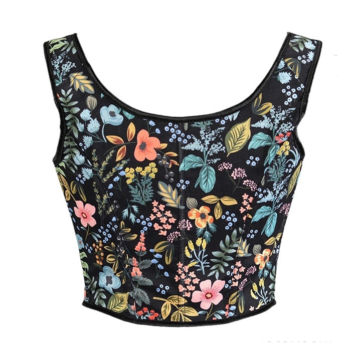 Casual Day Outfits, Easy Trendy Outfits Vintage Floral Print Corset