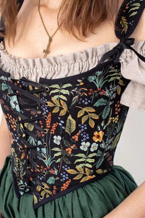 Casual Day Outfits, Easy Trendy Outfits Vintage Floral Print Corset