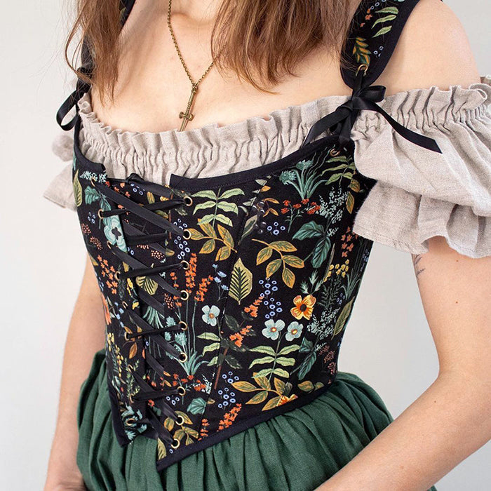 Casual Day Outfits, Easy Trendy Outfits Vintage Floral Print Corset