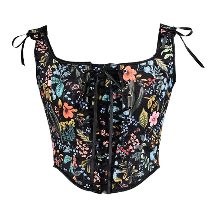 Casual Day Outfits, Easy Trendy Outfits Vintage Floral Print Corset