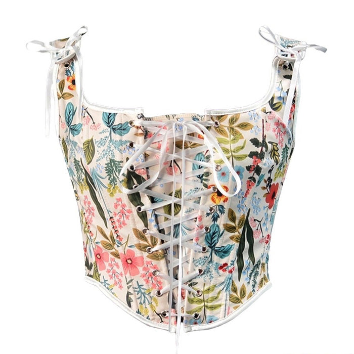 Casual Day Outfits, Easy Trendy Outfits Vintage Floral Print Corset