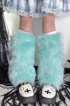 Casual Day Outfits, Easy Trendy Outfits Y2K Fuzzy Leg Warmers