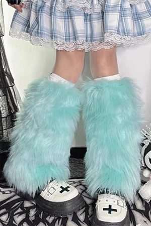 Casual Day Outfits, Easy Trendy Outfits Y2K Fuzzy Leg Warmers