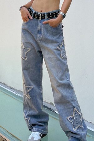 Casual Day Outfits, Easy Trendy Outfits Y2K Star Baggy Jeans
