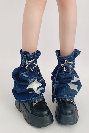 Casual Day Outfits, Easy Trendy Outfits Y2K Star Denim Leg Warmers