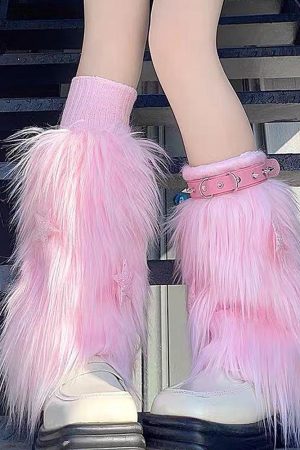 Casual Day Outfits, Easy Trendy Outfits Y2K Star Fuzzy Leg Warmers