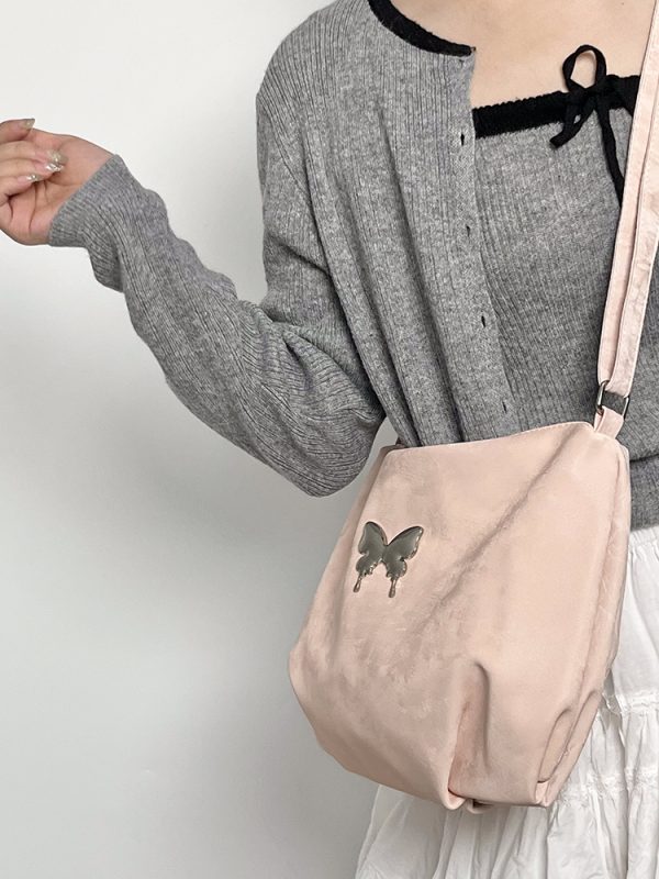 Casual Pink Crossbody Shoulder Bag for Women - Large Capacity Commuting Bag in Trendy Girl-Style Design