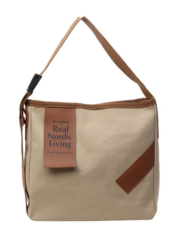 Casual Versatile Canvas Tote Bag for Women, Large Capacity Shoulder Crossbody Commuter Bag, Trendy 2025 Style
