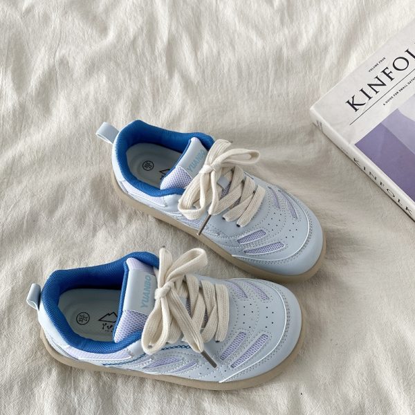 Chic Mango White Casual Sports Sneakers for Women - 2025 Spring Versatile Style, Niche Trendy Footwear