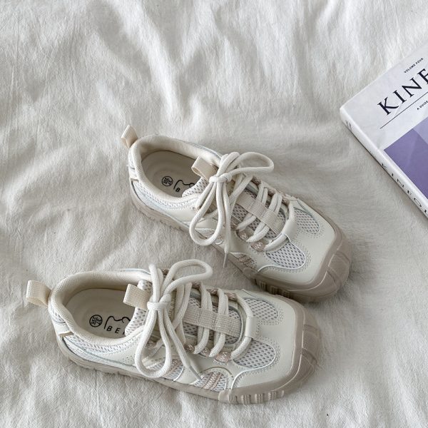 Chic Yellow Thick-Soled Retro Sneakers for Women - Non-Repetitive Casual Sports Shoes, Stylish Y2K Fashion Footwear