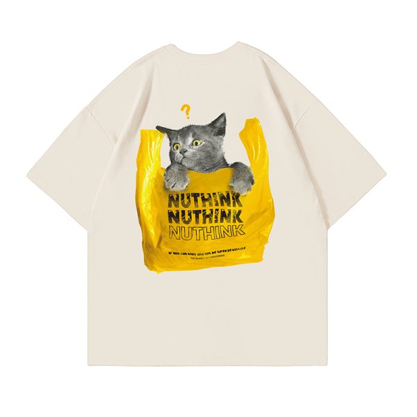 Chinese Style Cat Graphic Short Sleeve T-Shirt for Men and Women, Trendy Unisex Streetwear, Summer Loose Fit Couple Outfit