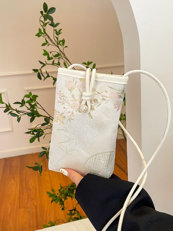 Chinese-Style Embroidered Mini Handbag for Women - 2025 Summer Fashion Small Square Crossbody Bag, Simple & Versatile