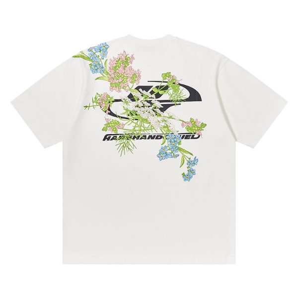 Chinese-Style Floral Embroidery Short Sleeve T-Shirt - Couples National Trend, Y2K Aesthetic, Fashionable Streetwear