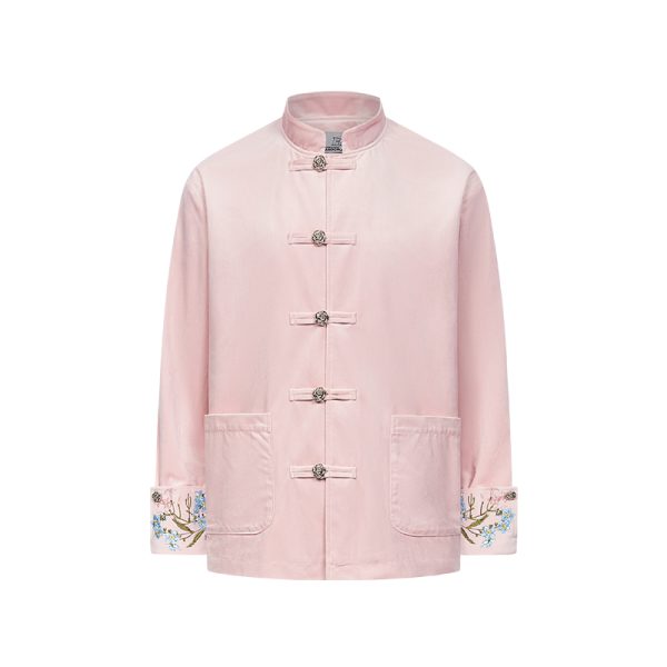 Chinese-Style Floral Velvet Cardigan with Stand Collar - Elegant Tang Suit Inspired Design for a Chic Look
