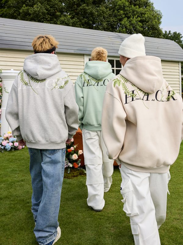 Chinese-Style Floral Wreath Embroidery Hoodie - Y2K Inspired Silhouette Sweatshirt for Trendy Urban Fashion