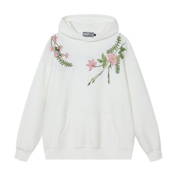 Chinese-Style Floral Wreath Embroidery Hoodie - Y2K Inspired Silhouette Sweatshirt for Trendy Urban Fashion