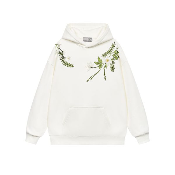 Chinese-Style Floral Wreath Embroidery Hoodie - Y2K Inspired Silhouette Sweatshirt for Trendy Urban Fashion