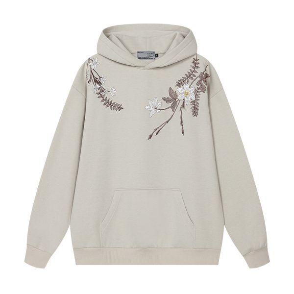 Chinese-Style Floral Wreath Embroidery Hoodie - Y2K Inspired Silhouette Sweatshirt for Trendy Urban Fashion