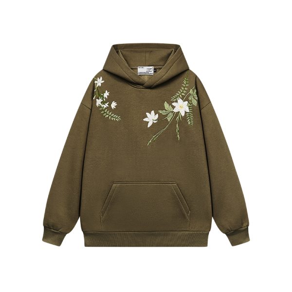 Chinese-Style Floral Wreath Embroidery Hoodie - Y2K Inspired Silhouette Sweatshirt for Trendy Urban Fashion
