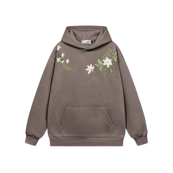 Chinese-Style Floral Wreath Embroidery Hoodie - Y2K Inspired Silhouette Sweatshirt for Trendy Urban Fashion