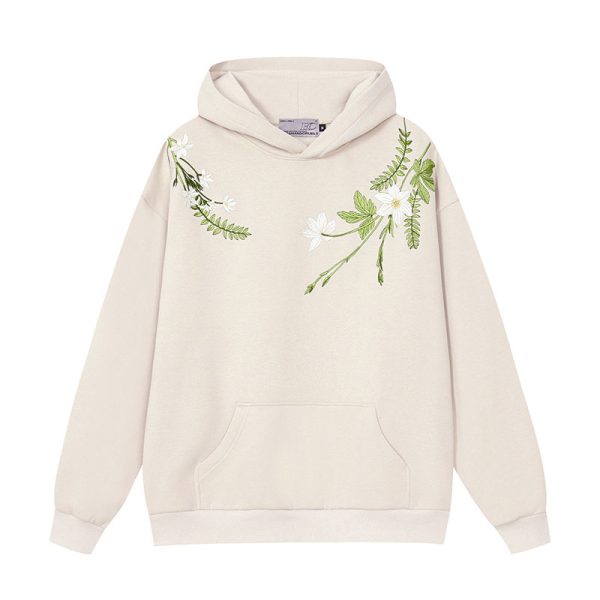 Chinese-Style Floral Wreath Embroidery Hoodie - Y2K Inspired Silhouette Sweatshirt for Trendy Urban Fashion