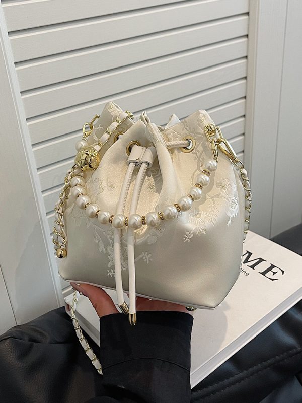Chinese-Style Women's Shoulder Bag 2025, Trendy Crossbody Bucket Bag, Summer Niche Fashion Accessory, Vintage National Wind Design