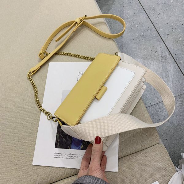 Color-Block Chain Bag for Women - 2025 Korean Style Versatile Shoulder Crossbody Small Square Bag for Spring and Summer Fashion